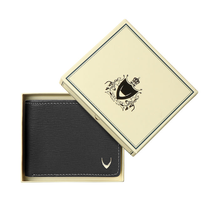 Ee 392-017  Black Leather Bi-Fold Wallet