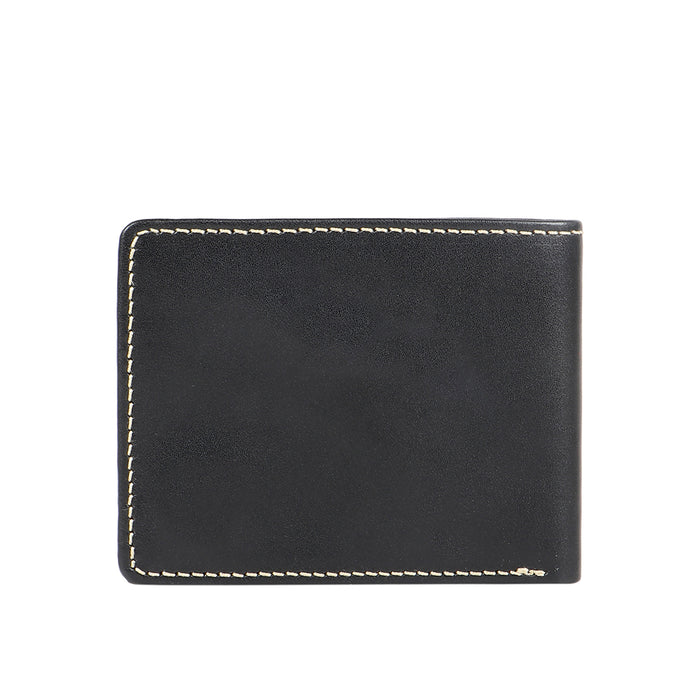Ee 392-039  Black Leather Bi-Fold Wallet