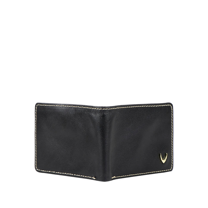 Ee 392-039  Black Leather Bi-Fold Wallet