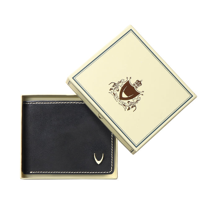 Ee 392-039  Black Leather Bi-Fold Wallet