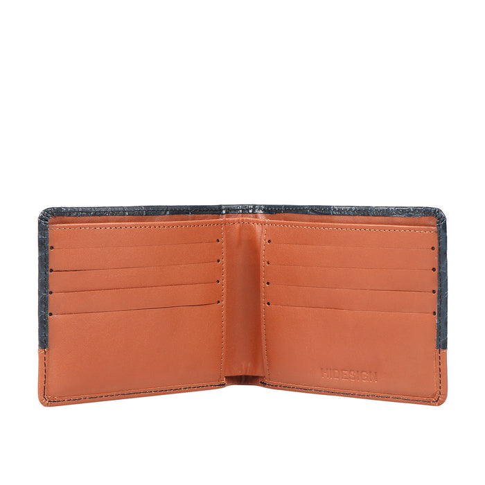 Ee 394-017  Blue Leather Bi-Fold Wallet