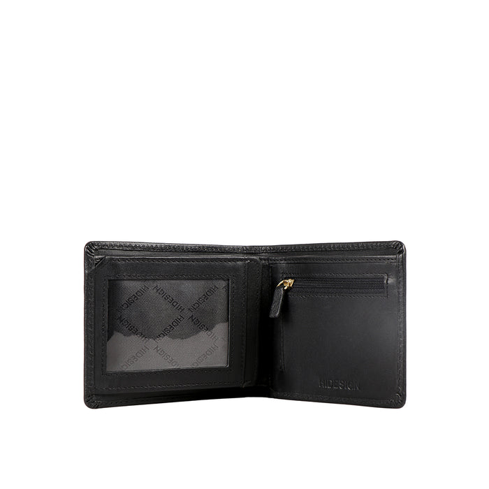 Ee 490-01  Black Leather Bi-Fold Wallet