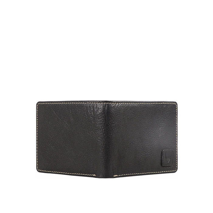Ee 490-01  Black Leather Bi-Fold Wallet