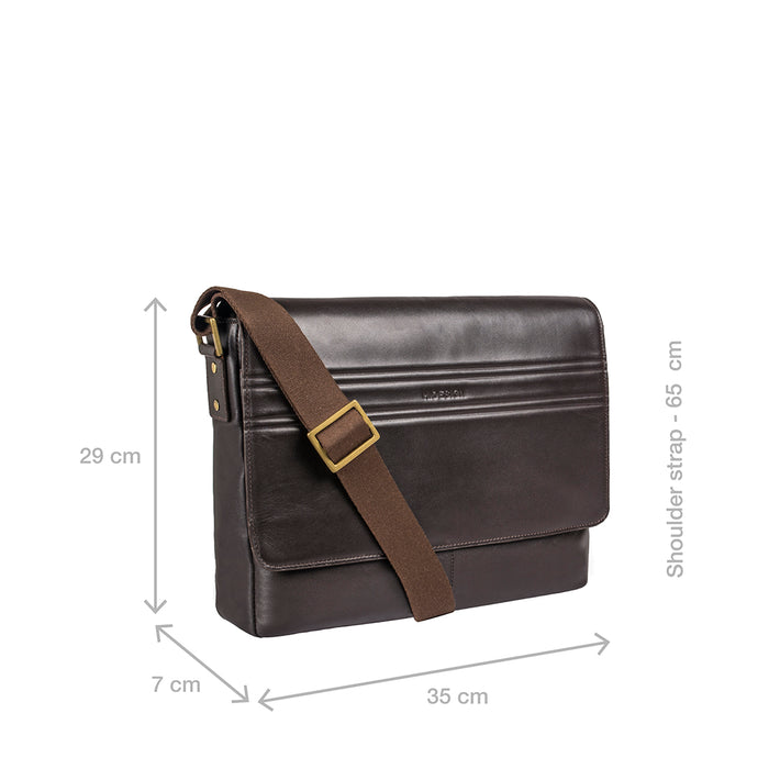 Ee Adam 01 Brown Leather  Messenger Bag