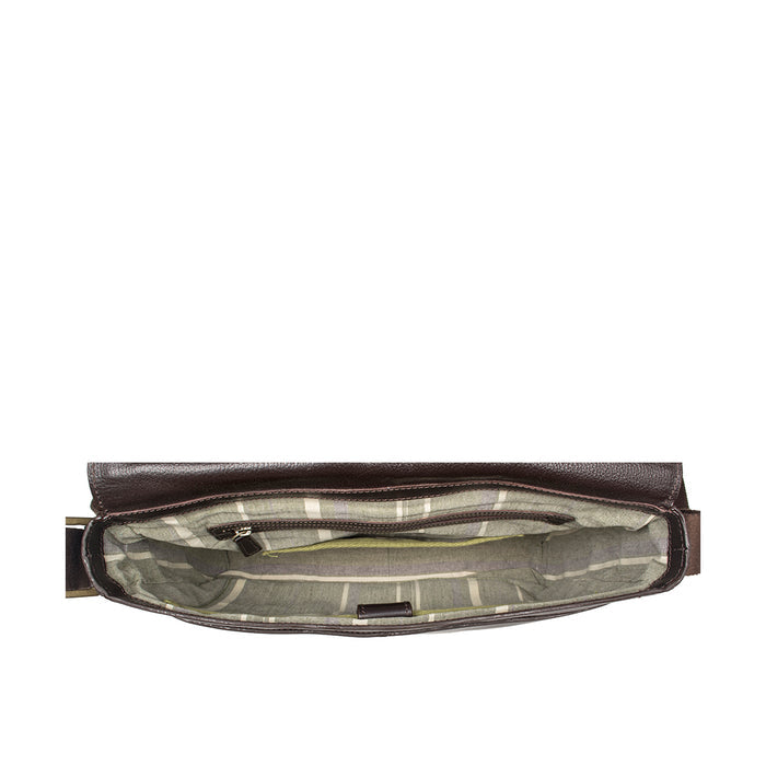 Ee Adam 01 Brown Leather  Messenger Bag