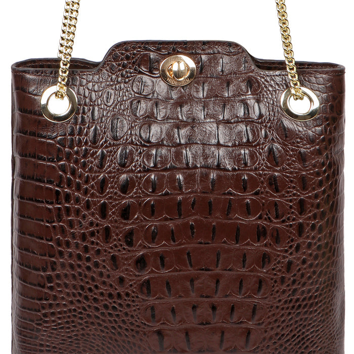 Ee Aliya 02 Brown Leather Tote Bag