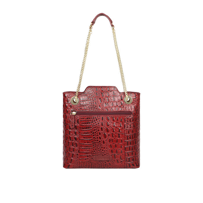 Ee Aliya 02 Red Leather Tote Bag