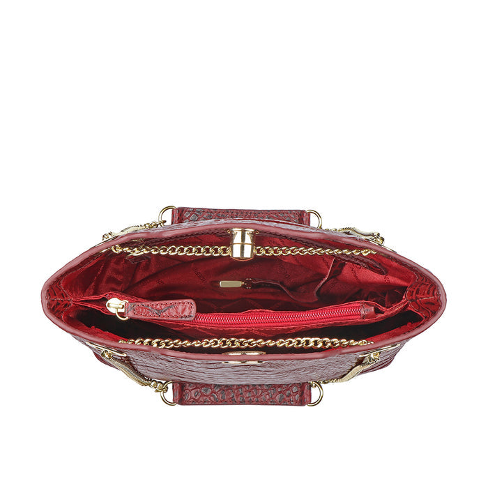 Ee Aliya 02 Red Leather Tote Bag