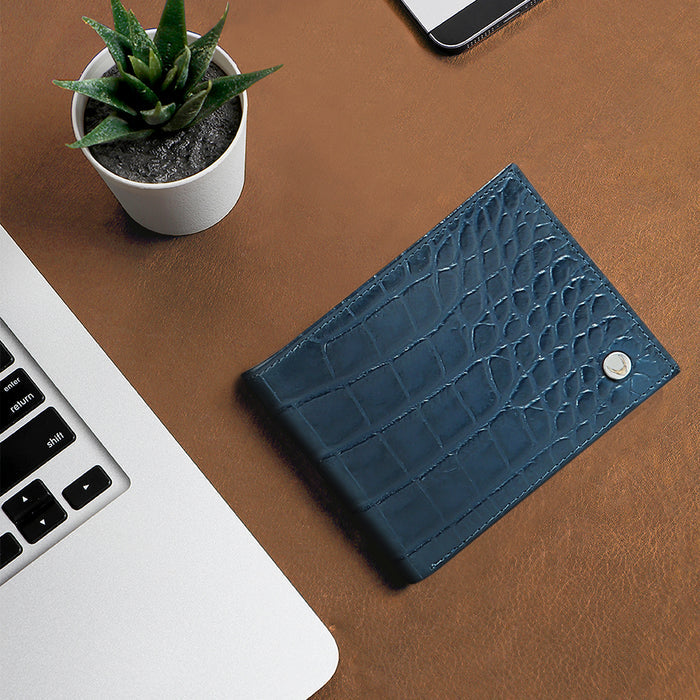 Ee Altair W1  Blue Leather Bi-Fold Wallet