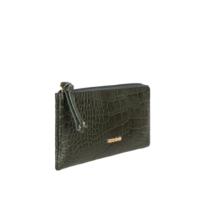 Ee Angara W1-M Green Leather Zip Around Wallet