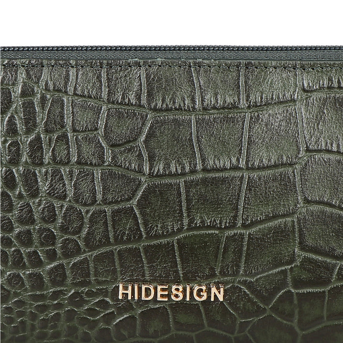 Ee Angara W1-M Green Leather Zip Around Wallet