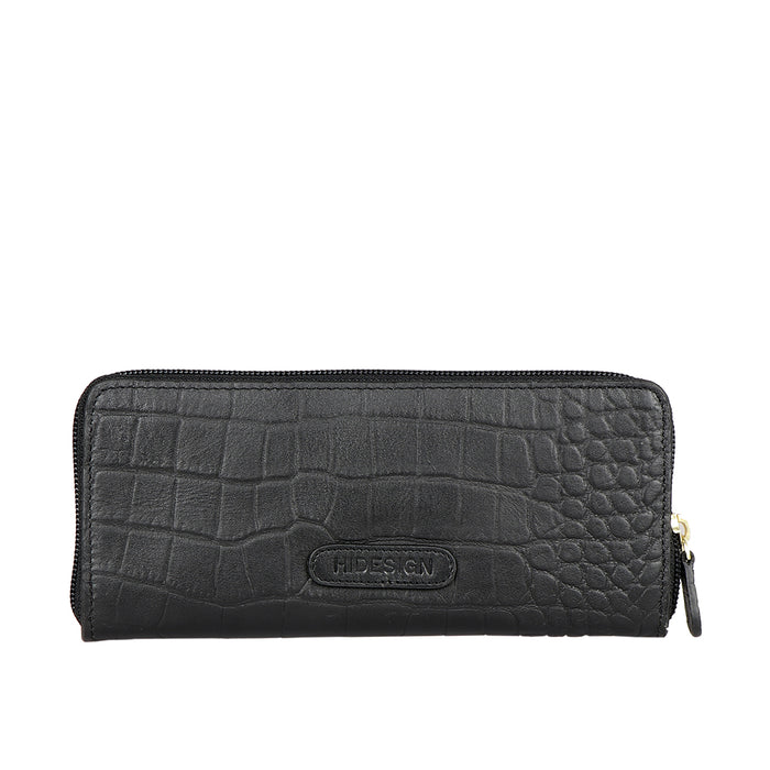 Ee Angara W2-M Black Leather Zip Around Wallet