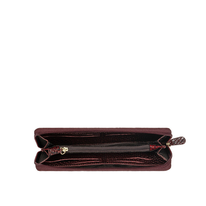 Ee Angara W2  Marsala Leather Zip Around Wallet