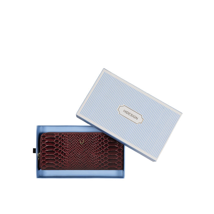 Ee Angara W2  Marsala Leather Zip Around Wallet