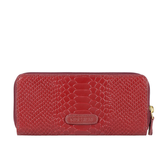 Ee Angara W3  Marsala Leather Double Zip Around Wallet