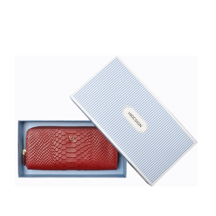 Ee Angara W3  Marsala Leather Double Zip Around Wallet
