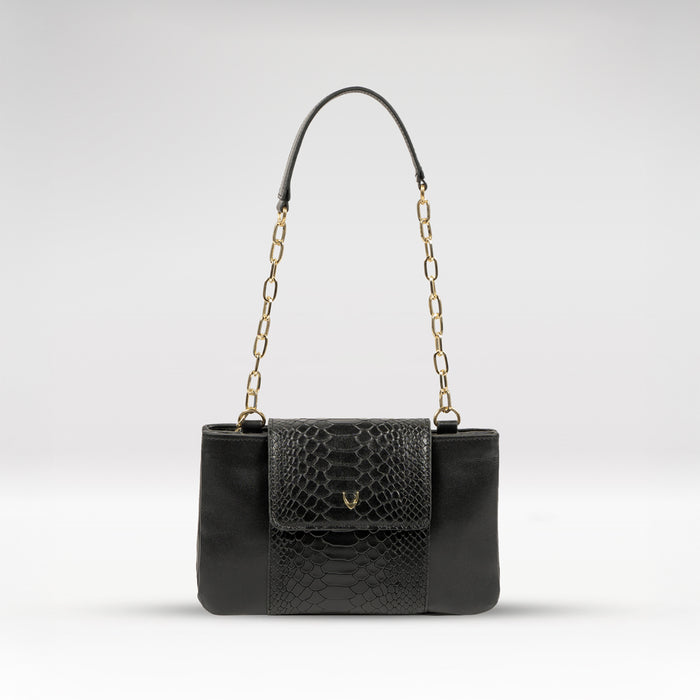 Ee Aquarius 01 Black Leather Shoulder Bag