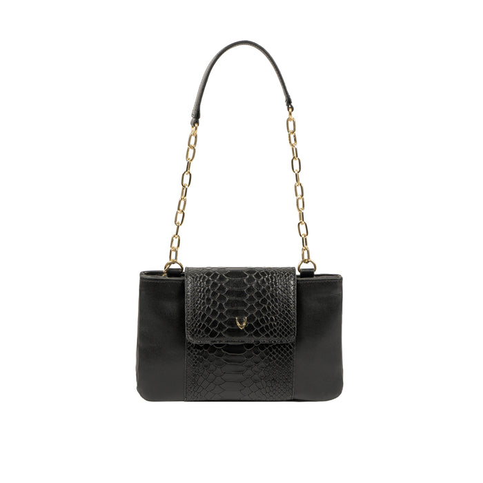 Ee Aquarius 01 Black Leather Shoulder Bag