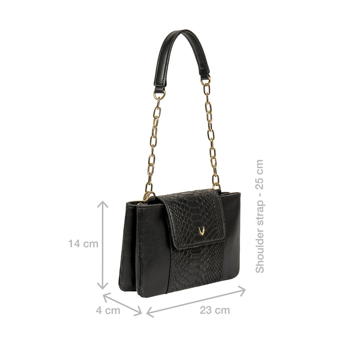 Ee Aquarius 01 Black Leather Shoulder Bag