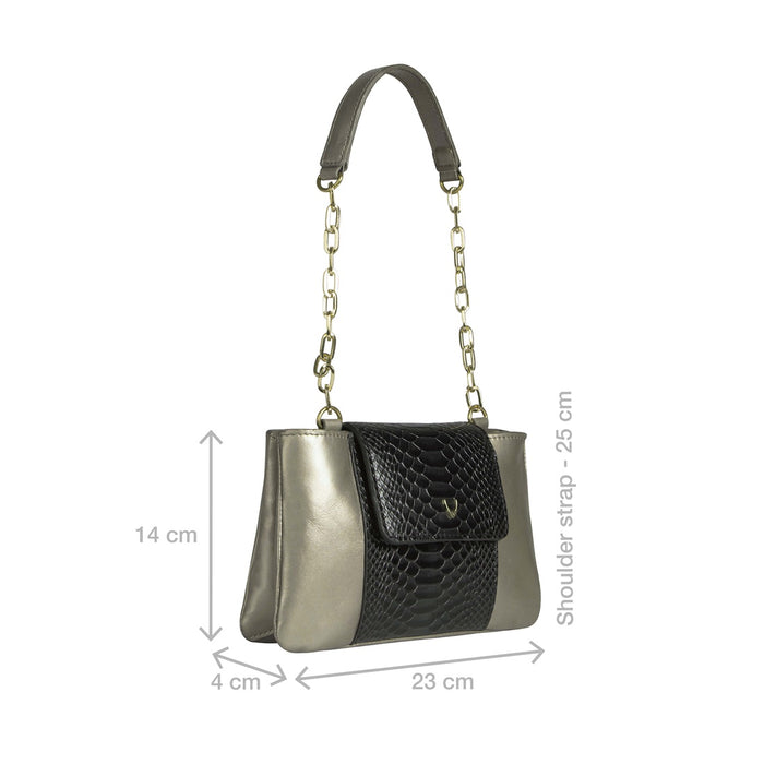 Ee Aquarius 01 Black Leather Shoulder Bag