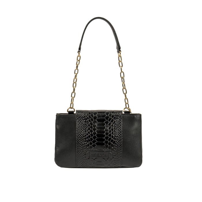 Ee Aquarius 01 Black Leather Shoulder Bag