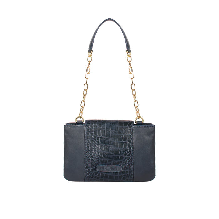 Ee Aquarius 01 Blue Leather Shoulder Bag