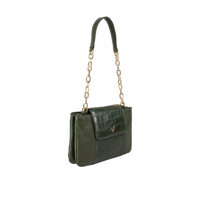 Ee Aquarius 01 Green Leather Shoulder Bag