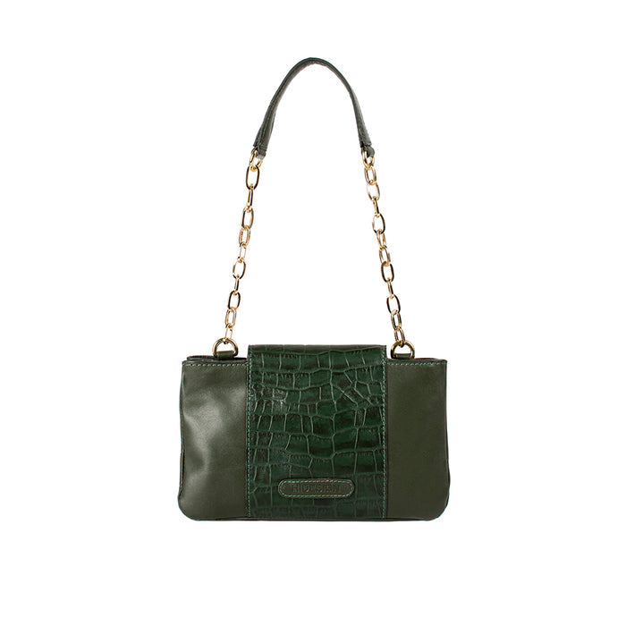 Ee Aquarius 01 Green Leather Shoulder Bag