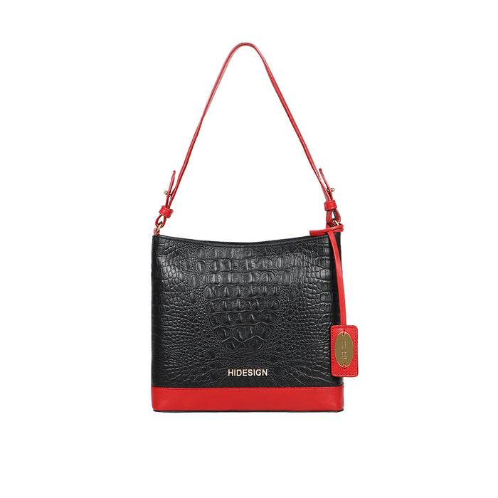 Ee Aries 01 Black Leather Shoulder Bag