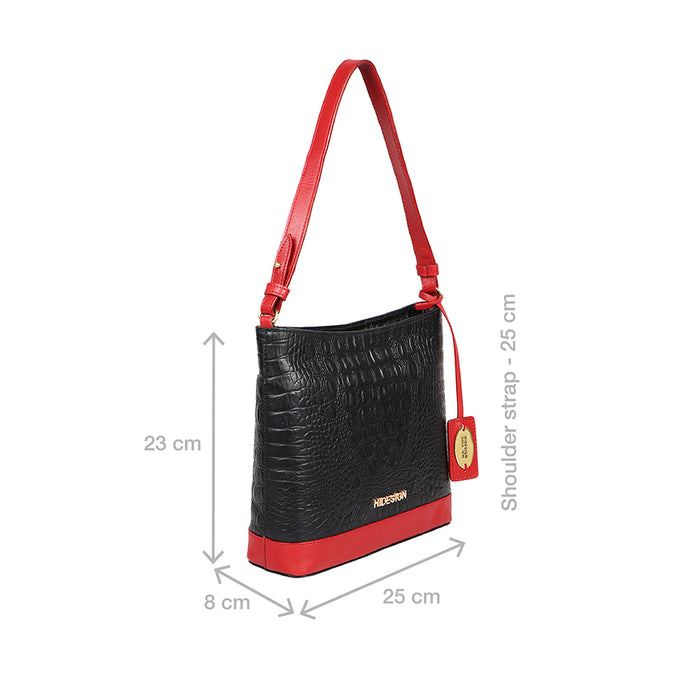 Ee Aries 01 Black Leather Shoulder Bag