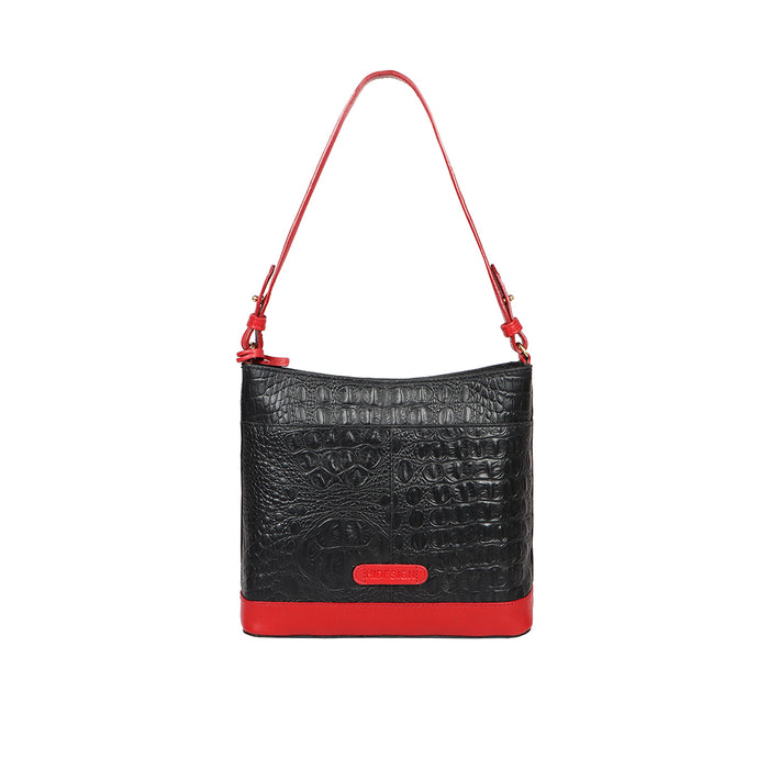 Ee Aries 01 Black Leather Shoulder Bag