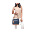 Ee Aries 01 Blue Leather Shoulder Bag