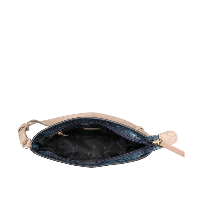 Ee Aries 01 Blue Leather Shoulder Bag
