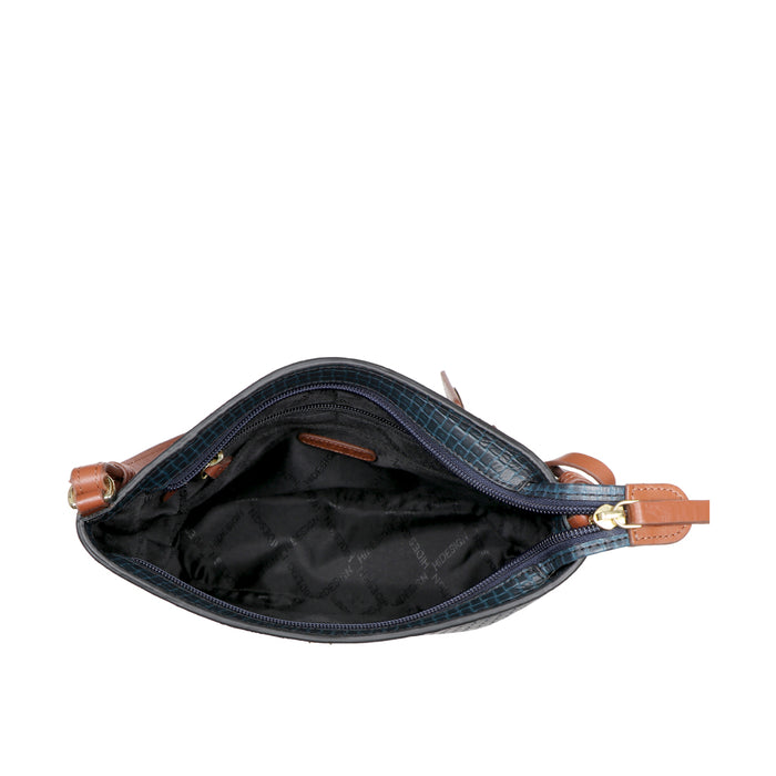 Ee Aries 01 Blue Leather Shoulder Bag