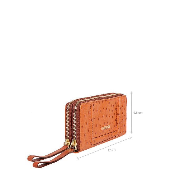 Ee Aspen W2-M Tan Leather Double Zip Around Wallet