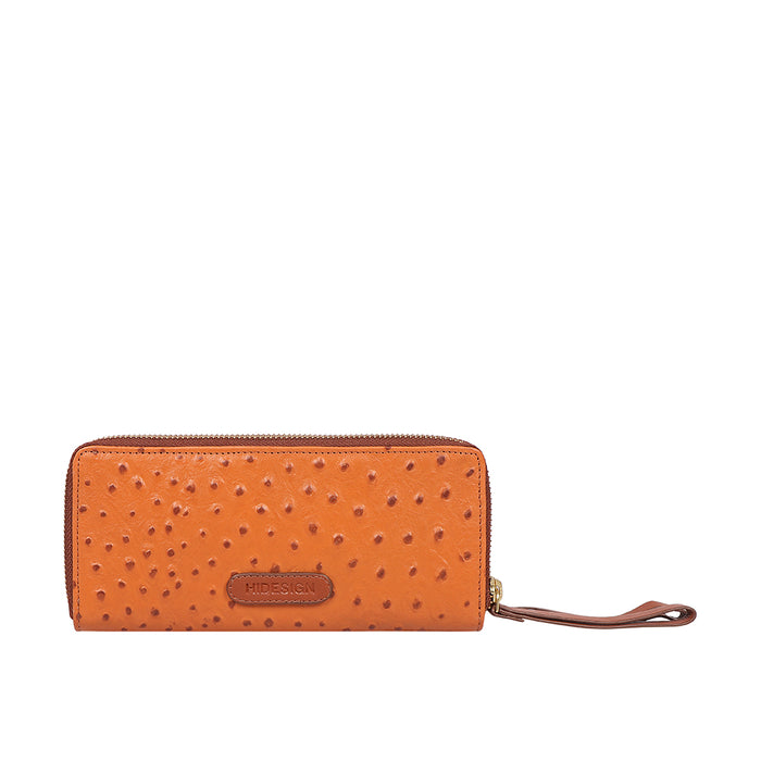 Ee Aspen W2-M Tan Leather Double Zip Around Wallet