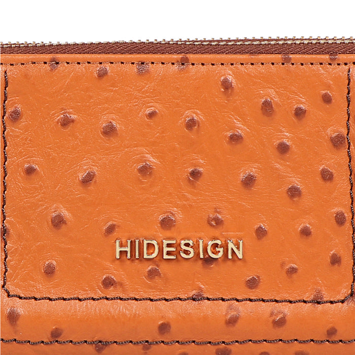Ee Aspen W2-M Tan Leather Double Zip Around Wallet