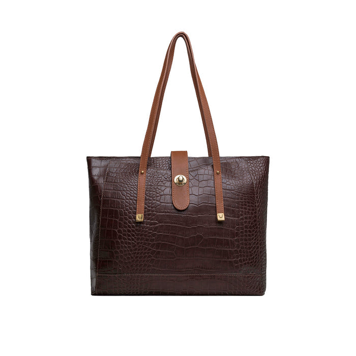 Ee Atria 01 Brown Leather Tote Bag