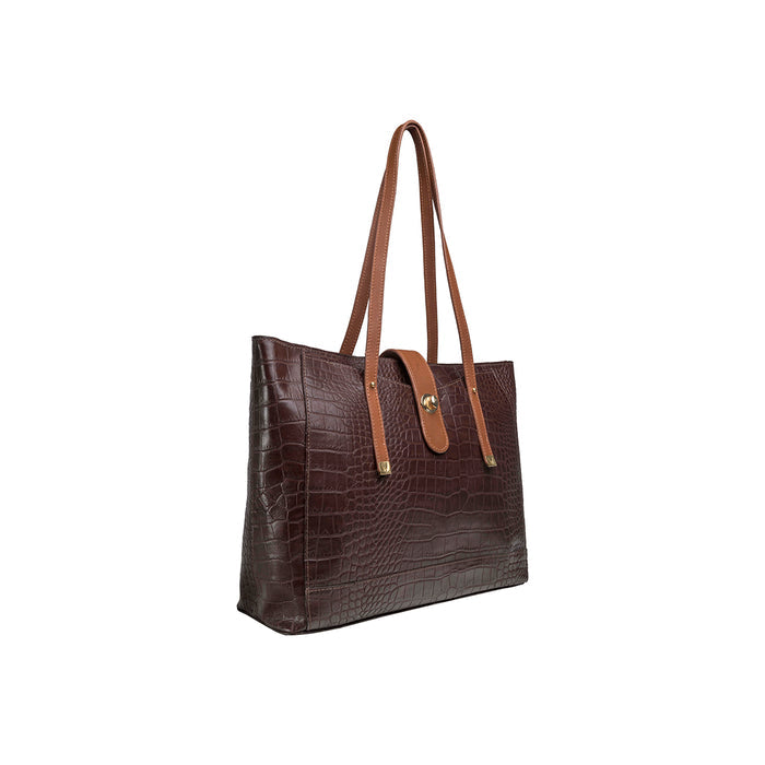 Ee Atria 01 Brown Leather Tote Bag
