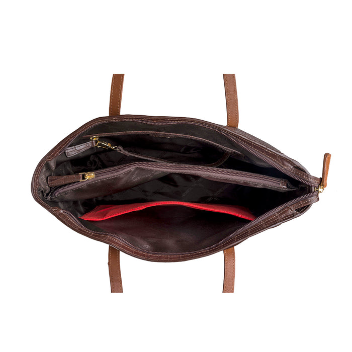 Ee Atria 01 Brown Leather Tote Bag