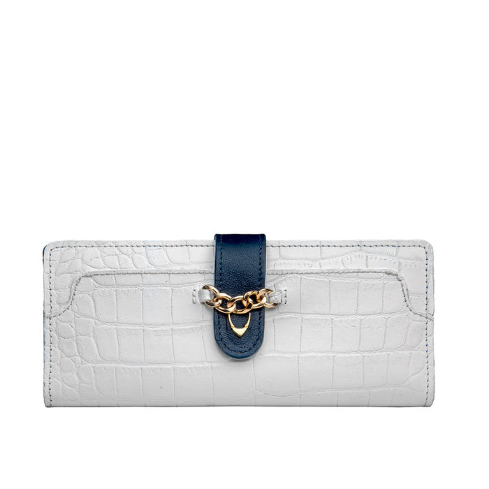 Ee Atria W1  White Leather Bi-Fold Wallet