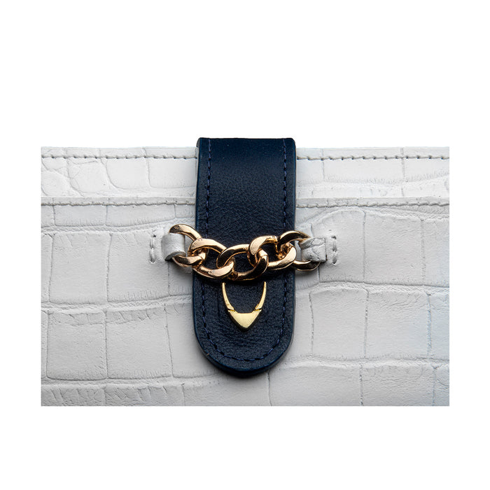Ee Atria W1  White Leather Bi-Fold Wallet