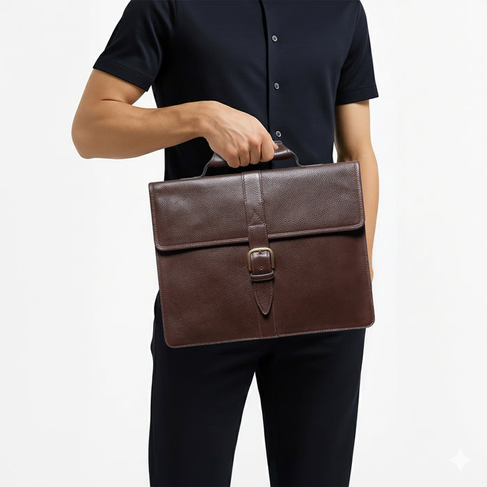 Ee Bennett 1 Brown Leather  Briefcase