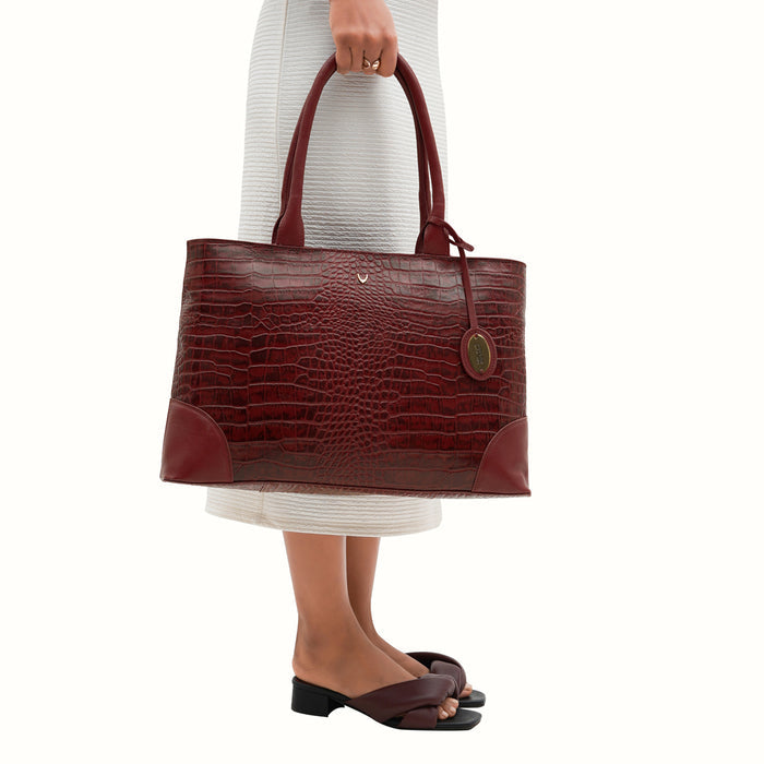 Ee Berlin 01 Red Leather Tote Bag