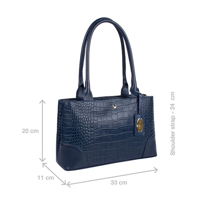 Ee Berlin 02 Blue Leather Tote Bag