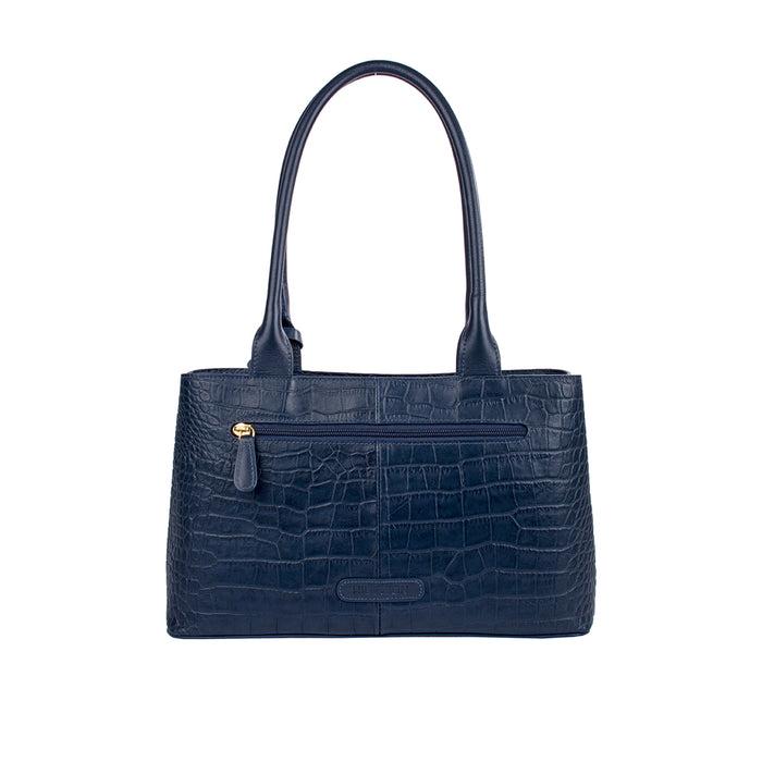 Ee Berlin 02 Blue Leather Tote Bag