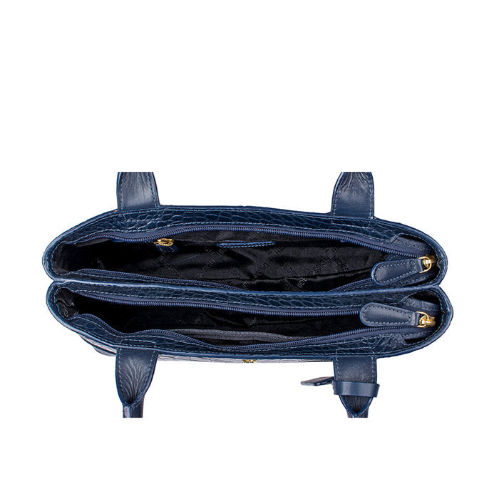 Ee Berlin 02 Blue Leather Tote Bag