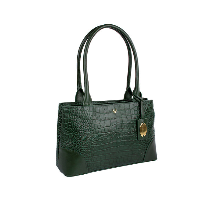 Ee Berlin 02 Green Leather Tote Bag
