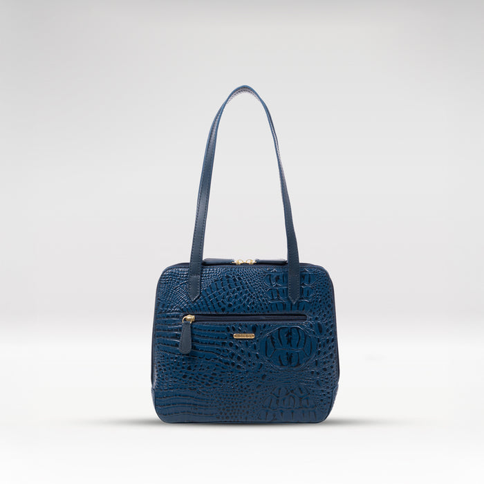 Ee Cindy Blue Leather Shoulder Bag
