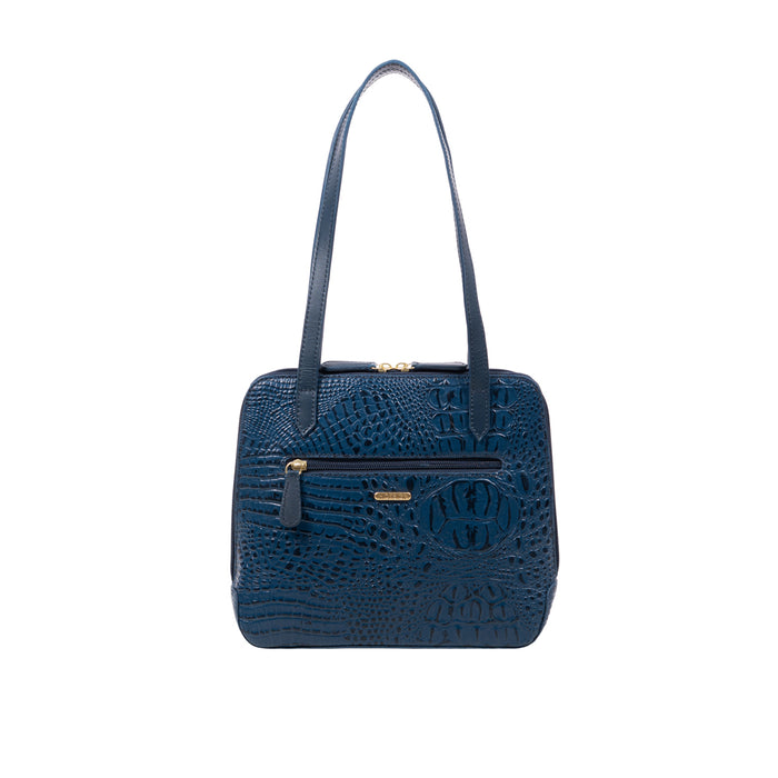Ee Cindy Blue Leather Shoulder Bag